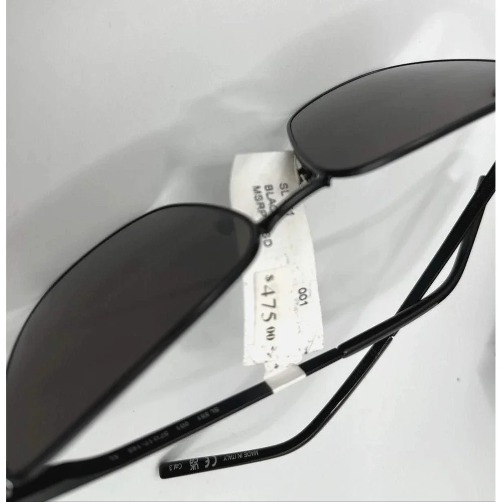 Saint Laurent women's Cat Eye‎ SL551 Sunglasses - Black / Grey - retail $475 - Picture 3 of 9